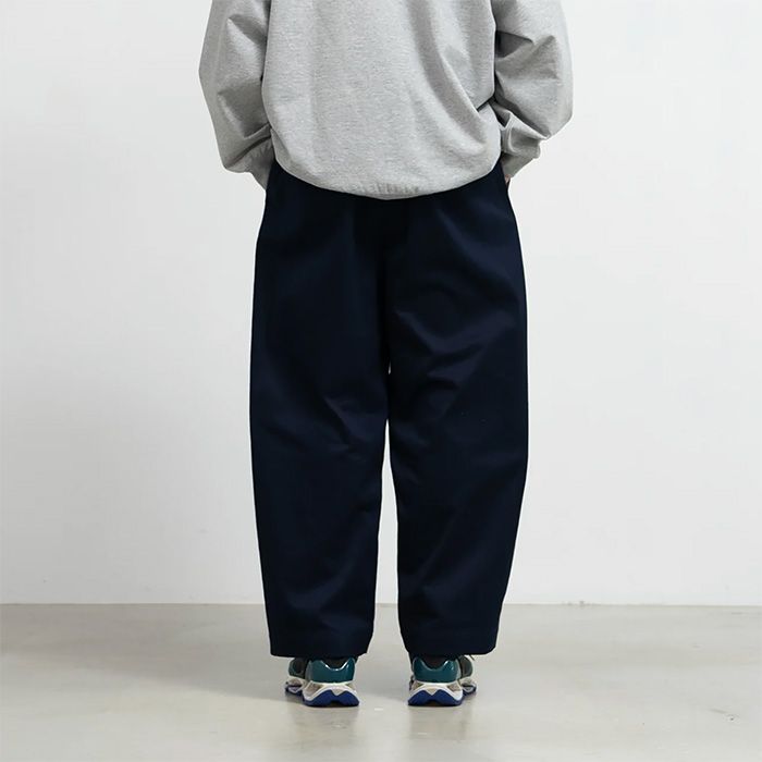 Graphpaper - Westpoint Chino Wide Tapered Trousers / NAVY | Stripe