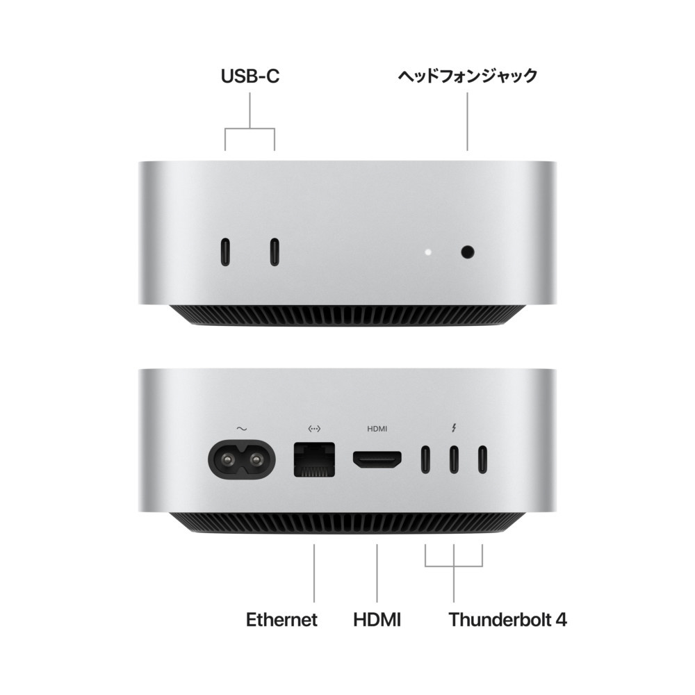 Macmini M4 10CPU10GPU 16GB 256GB SSD シルバー MU9D3J/A ［モニター