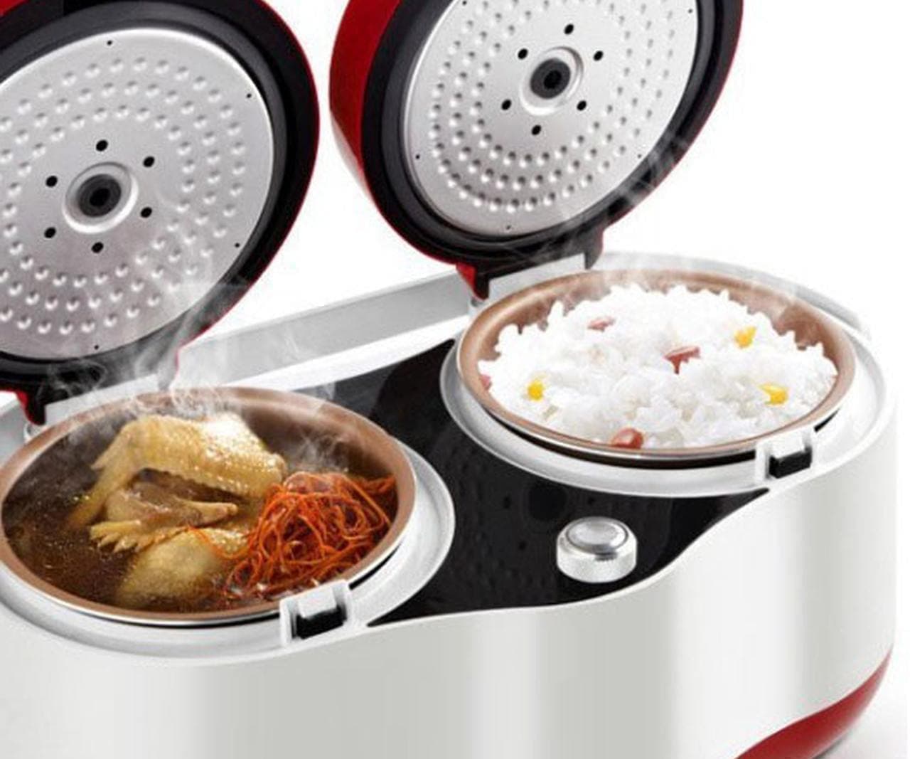 日立 ツインメニューホワイト炊飯器 内釜2つ