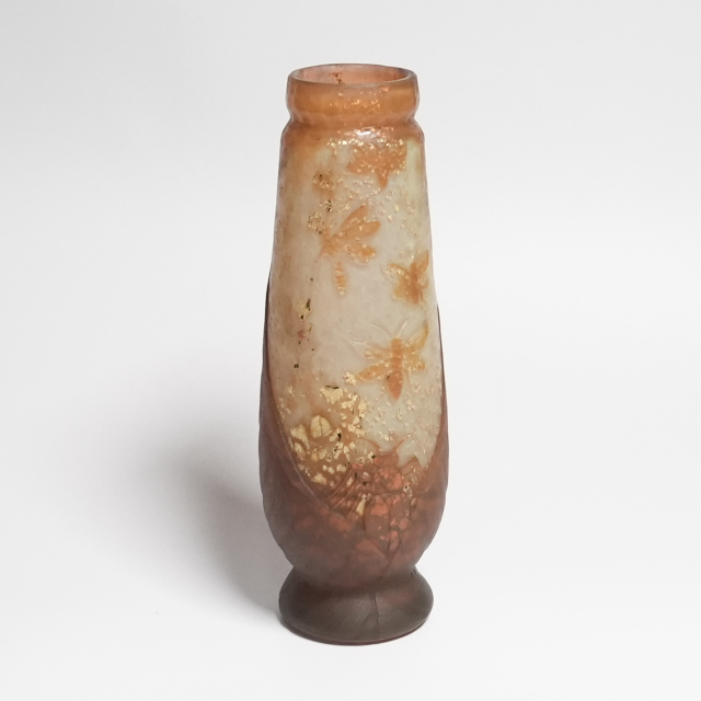 ☆アンティークドーム 【 Daum 】☆沈丁花文☆花瓶☆10.1