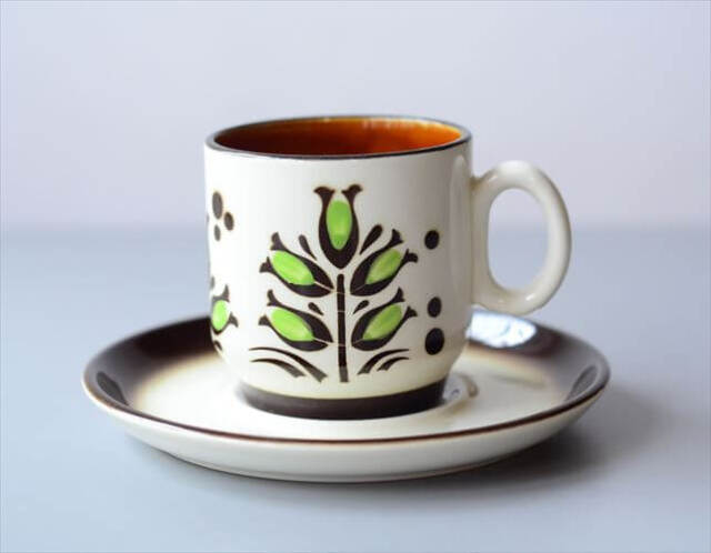 ベルギー製 BOCH ボッホ レアパターン すずらん柄 カップ&ソーサー磁器