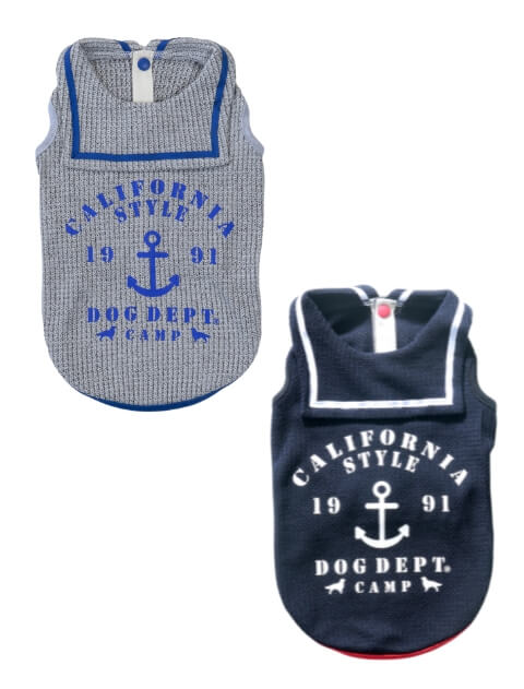 犬服 / ドッグウェア】透かしワッフルノースリーブセーラー / DOG DEPT