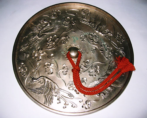 古鏡 銅鏡 魚文 径16.9cm（コレクター放出品） 古鏡 銅鏡 魚文 径16.9