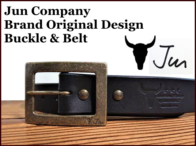 JUN COMPANYオリジナルデザインバックル付き栃木レザーベルト オイル多