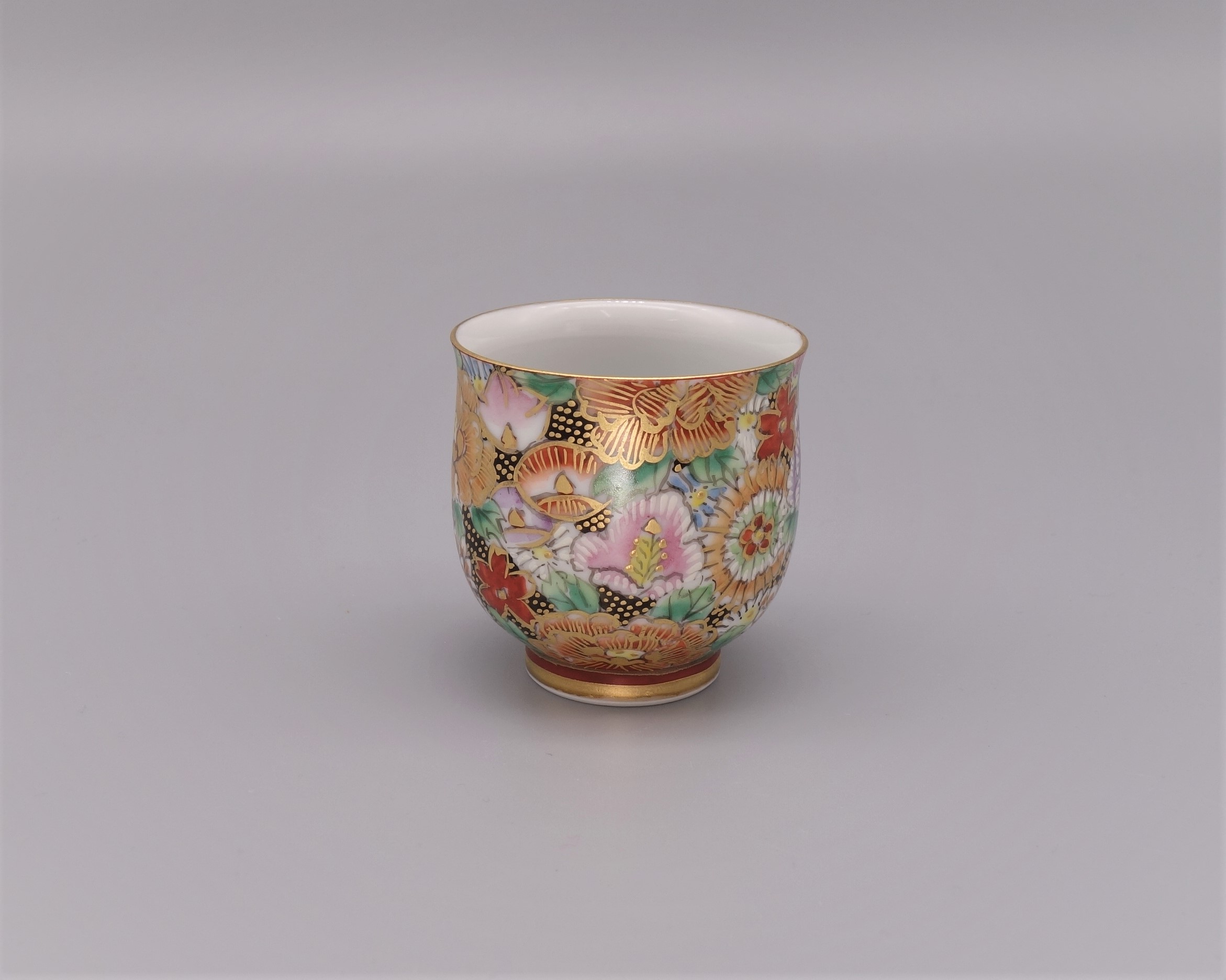 陶芸家小野珀子金襴手ぐい呑酒器酒盃共箱九谷焼猪口