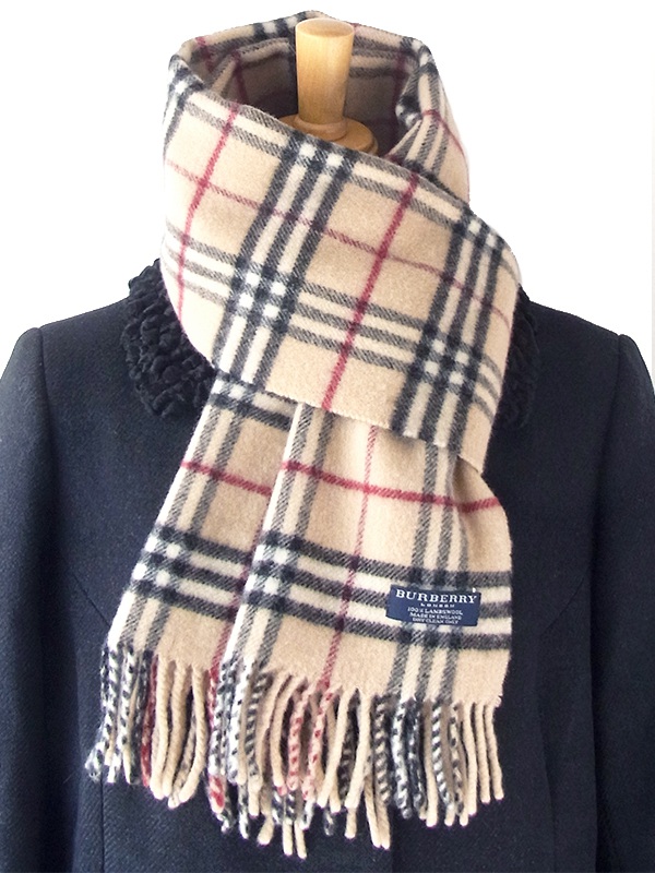 BURBERRY チェック柄ウールマフラー ヨーロッパ古着】イギリス製