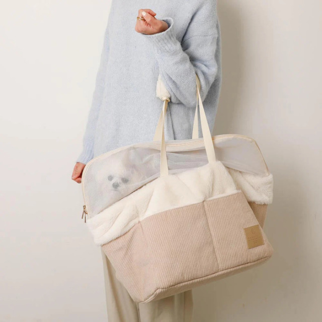 moncheri ペットカートコーデュロイファーバッグ Pets-first ONLINESTORE