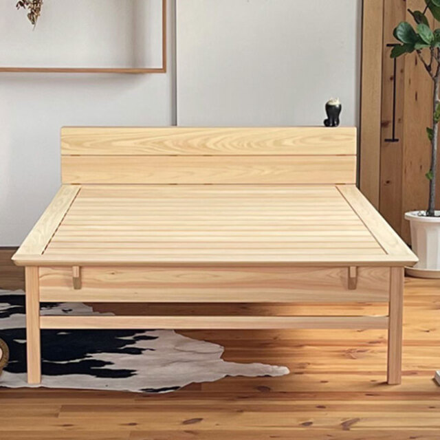 ヒノキ無垢材ベッドフレーム「ニーニ2」｜カイバラ工芸の国産ベッド