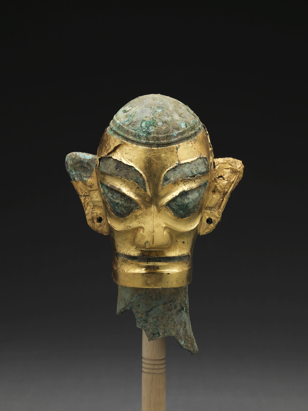 仮面□中国古代祭祀土坑出土 古青銅人顔面 発掘品 お面 超希少品 古玩
