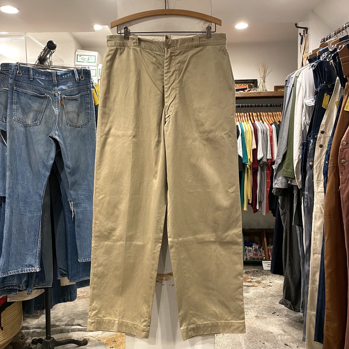 60s US ARMY COTTON KHAKI TROUSERS 60年代 コットンチノパン