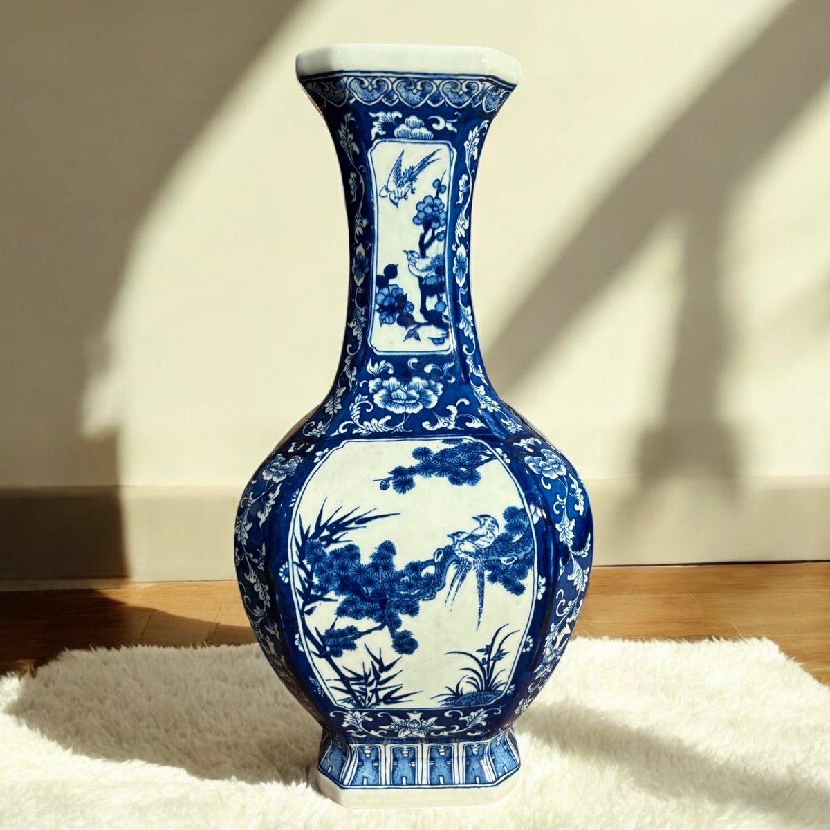 青紫色 陶器 花瓶 高さ21cm 群青壺型大花瓶 20号｜中村