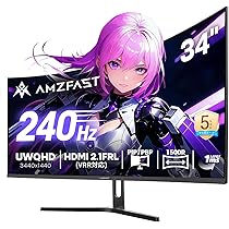 Amazon.co.jp: Amzfast 34インチ ゲーミングモニター 240Hz 曲面