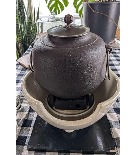 風炉 茶釜 電熱器 人間国宝高橋敬典造 金谷浄雲 唐銅鬼面 南鐐