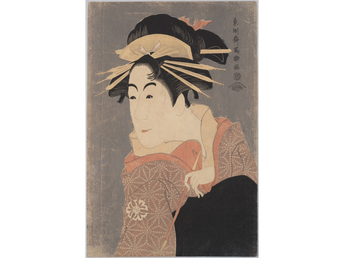 後期で展示する東洲斎写楽画「松本米三郎の化粧坂の少将実はしのぶ