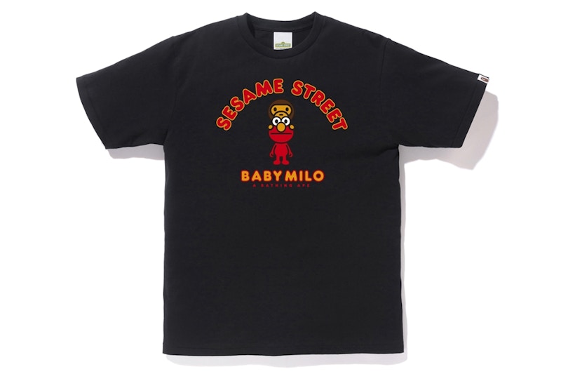 BAPE x Sesame Street Milo & Elmo Tee Black Men's - FW19 - US