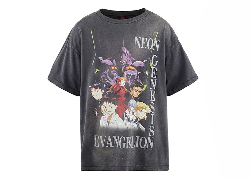 Saint Mxxxxxx Evangelion Neon Genesis Tee Black Men's - SS24 - US