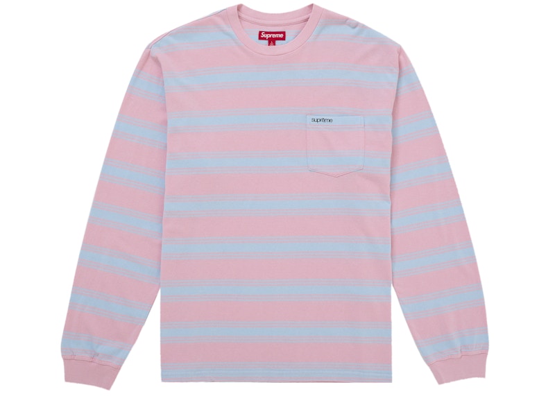 Supreme Stripe Pocket L/S Top Pink Men's - FW25 - US