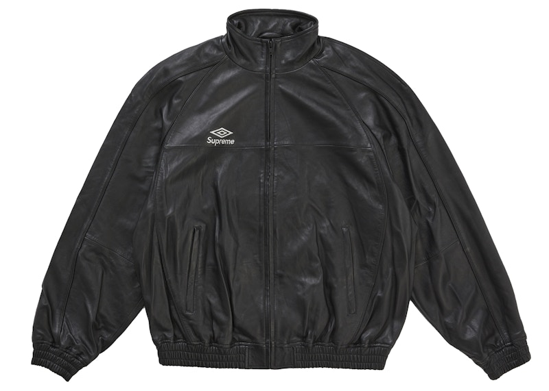 Supreme Umbro Leather Track Jacket Black Men's - FW25 - US