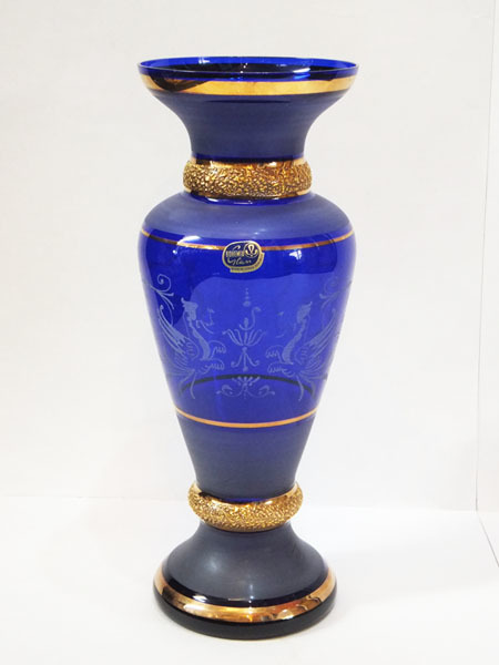 花瓶 青 ボヘミア52㌢