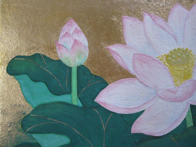 作品名 「花三輪」 岩絵の具 日本画】東山魁夷の流派