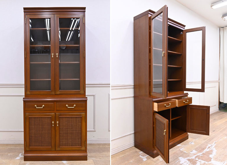 マルニ 美品 地中海 カップボード 食器棚 飾り棚 照明付き maruni