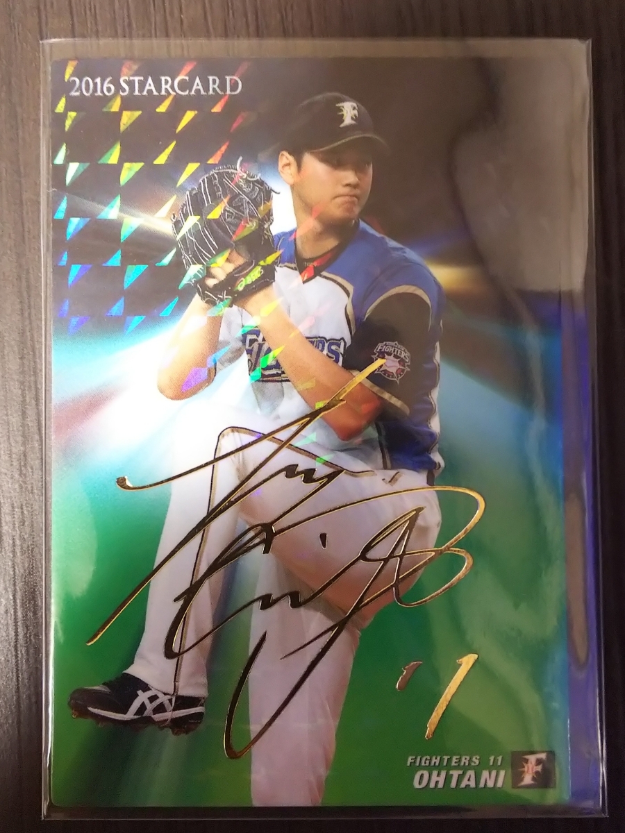 2016 プロ野球チップス 大谷翔平 カルビー 箔押しサイン PSA9 鑑定済