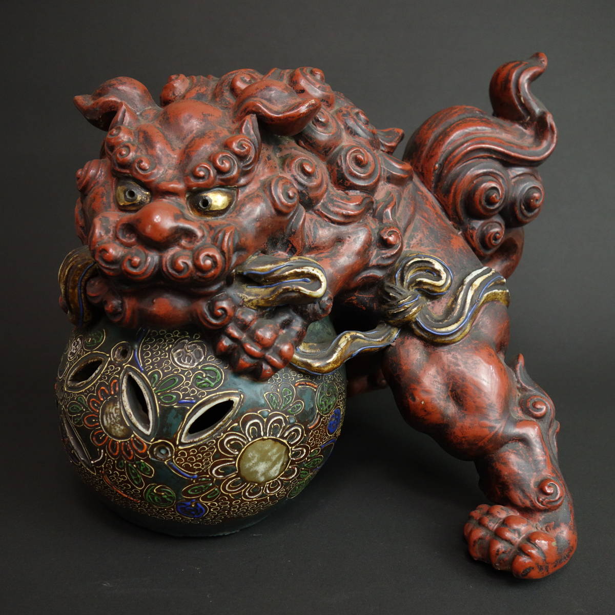 L*z様 ♢手捻り シーサー 獅子 狛犬 沖縄琉球 瀬戸焼 魔除け 厄除 置物