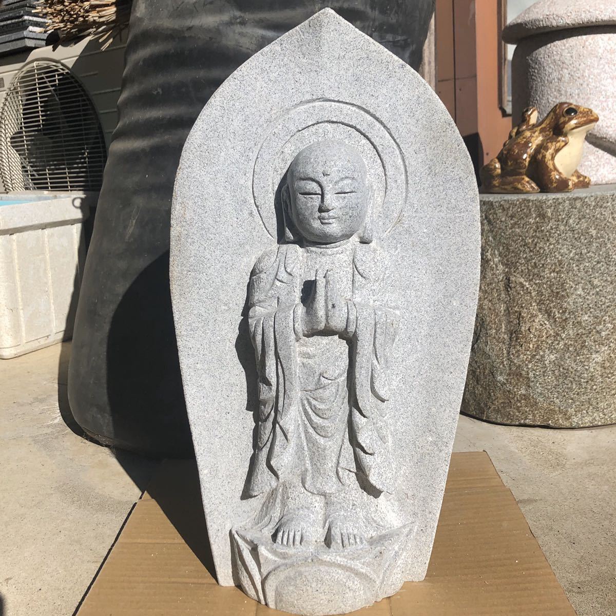 地蔵菩薩 置物 宝珠を持つお地蔵さま 28cm 石像 オブジェ 仏教 美術品