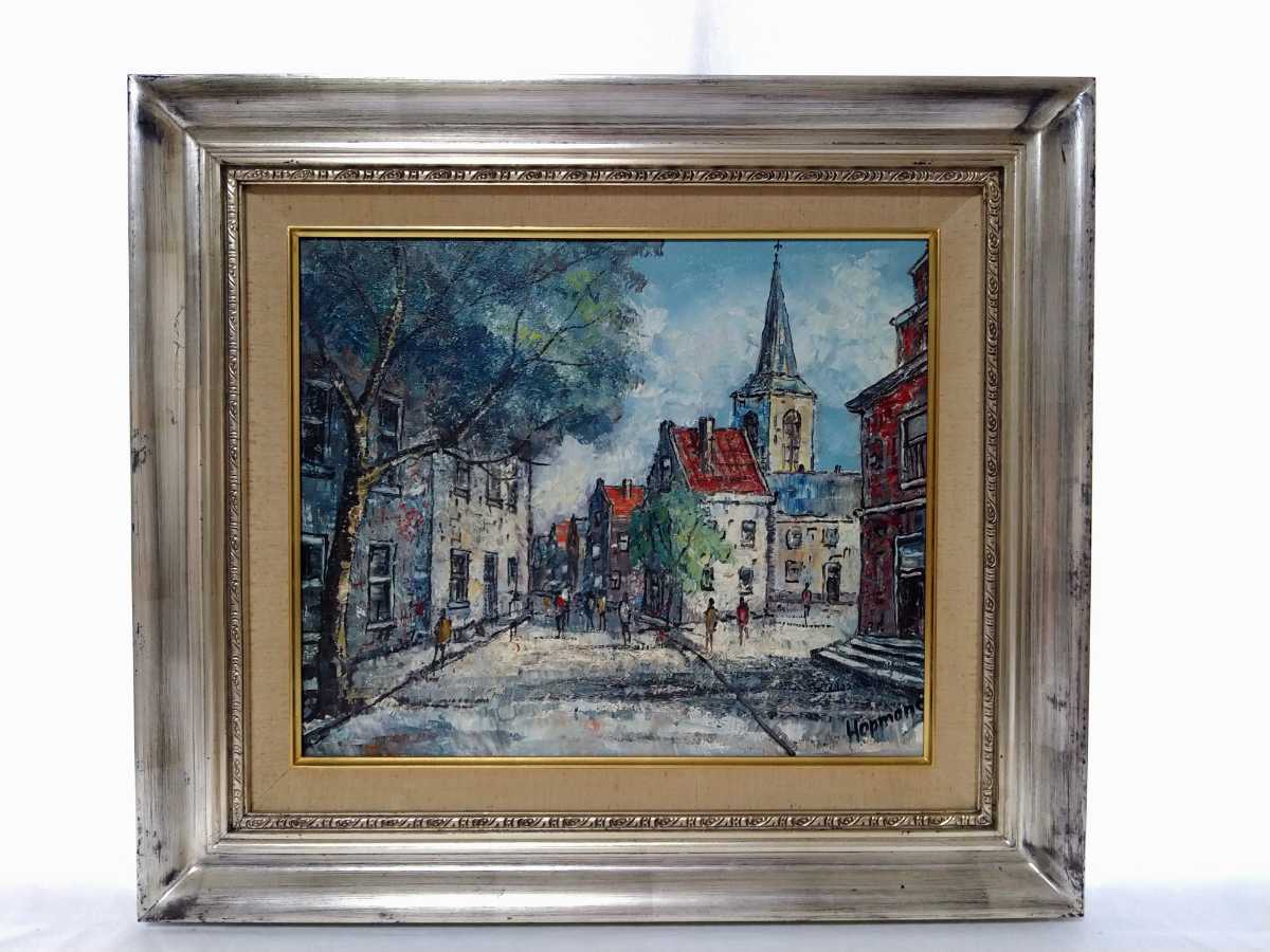 真作】絵画 西澤栄一 油彩6号 千曲川 色彩豊かな風景 自然の息吹 U44