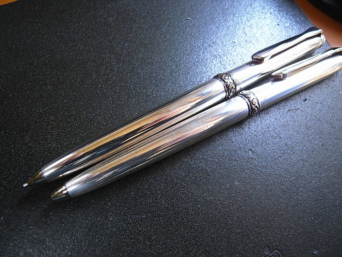 RONSON ロンソン ツイスト式 ボールペン シャープペン セット 銀製