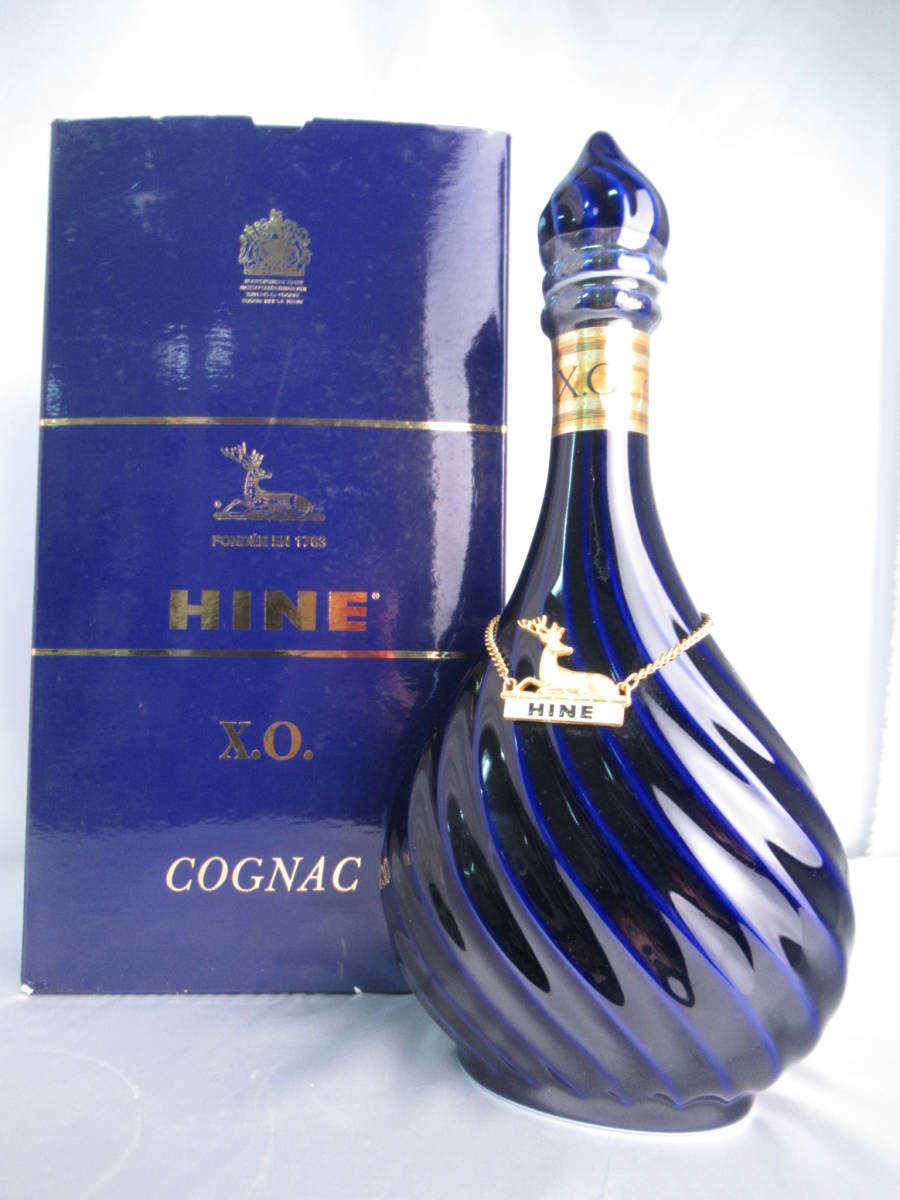 HINE XO リモージュ シカ型 青陶器 700ml ハイン XO リモージュ 鹿 青