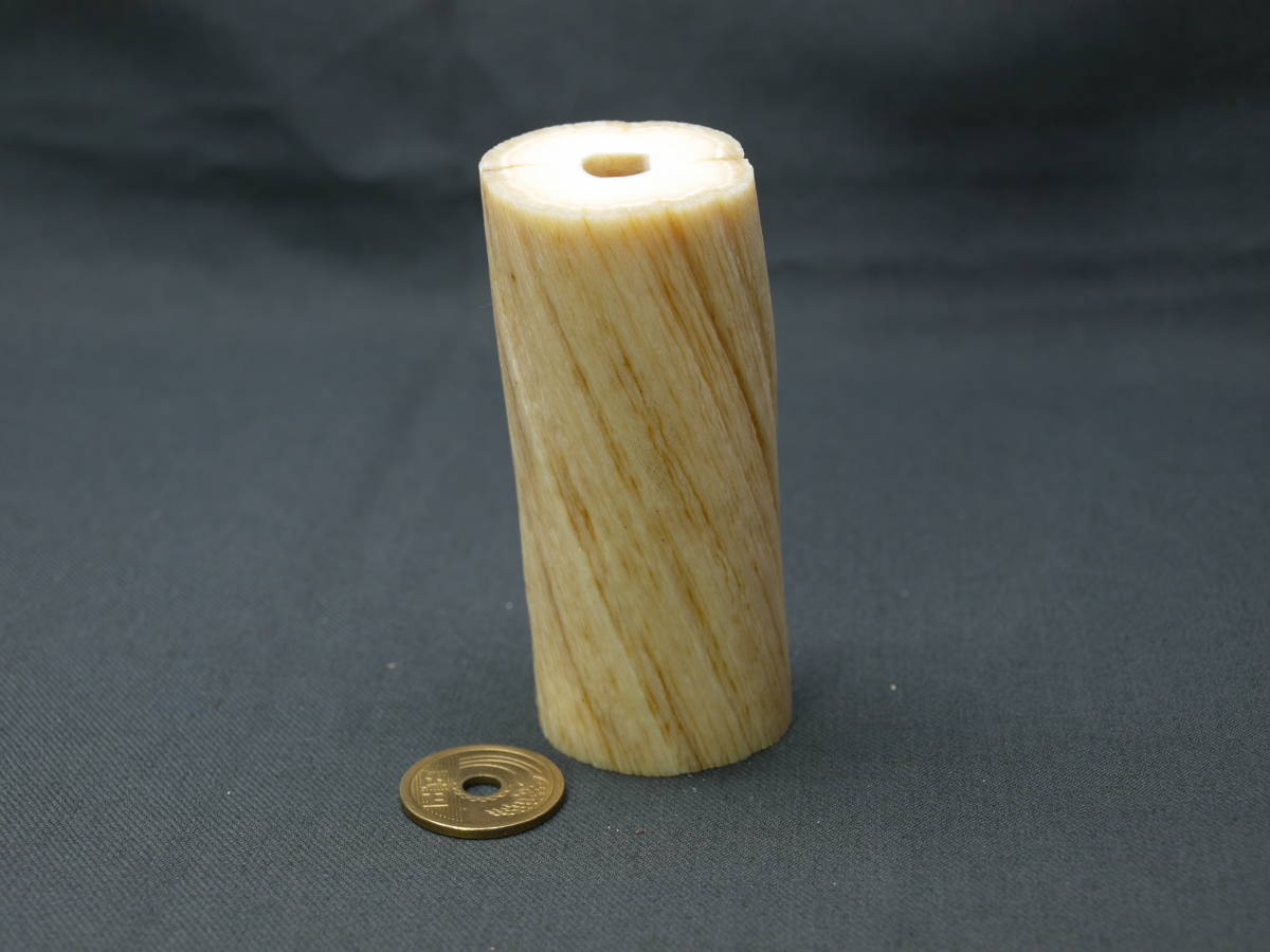 イッカク鯨の歯牙（角）カット材130g ウニコール 根付 彫刻 など