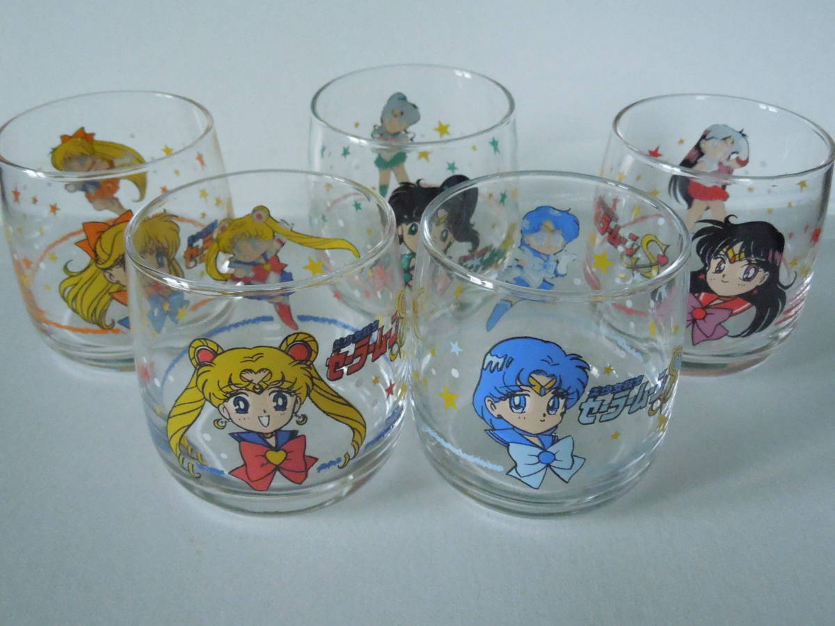 レア希少品】美少女戦士 セーラームーンS タンブラー5客セット ガラス