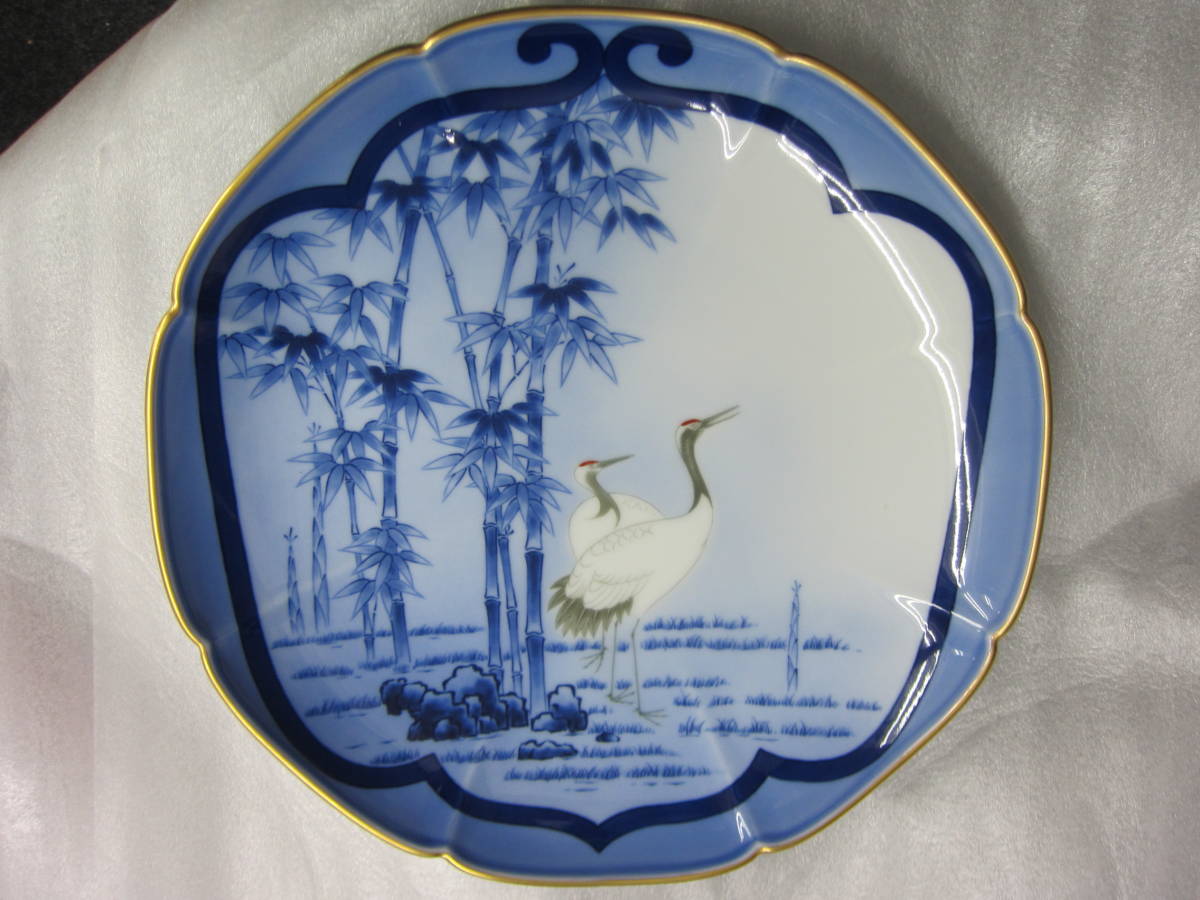 鶴 飾り皿 縁起物 希少性◎！正規品 九谷焼 飾皿 31㎝ 開運、幸福！