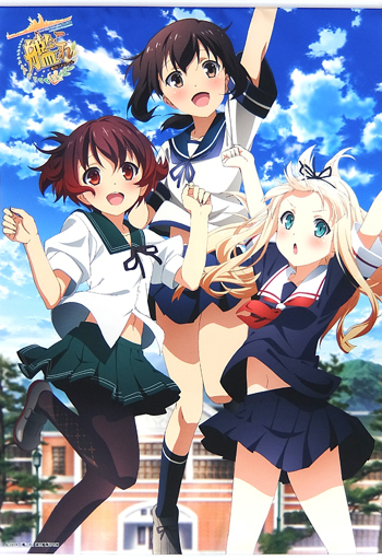 アニメ書き下ろし島風 B2 タペストリー 島風 & 連装砲ちゃん描き下ろし