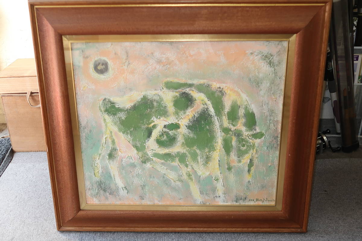 小島真佐吉 月夜 油絵 額入り