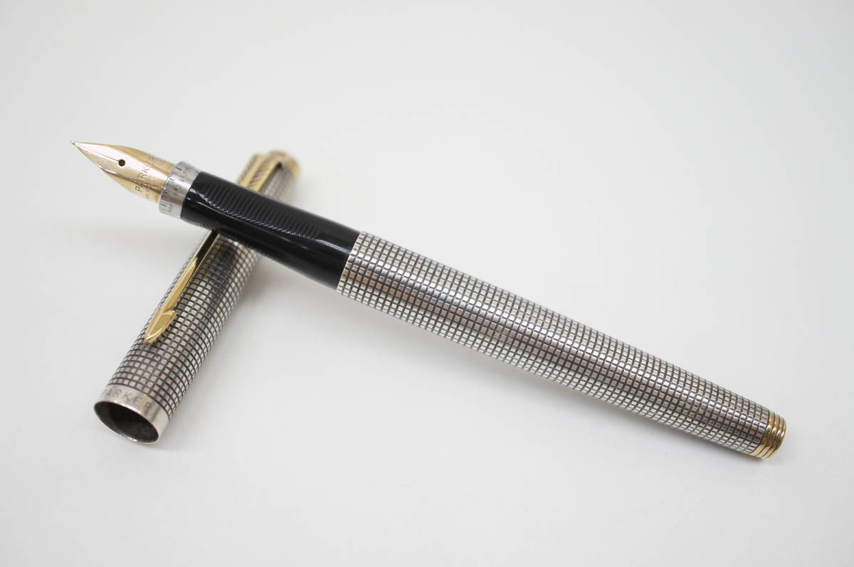 パーカー75シズレ スターリングシルバー 万年筆 USA 14K XF 極細