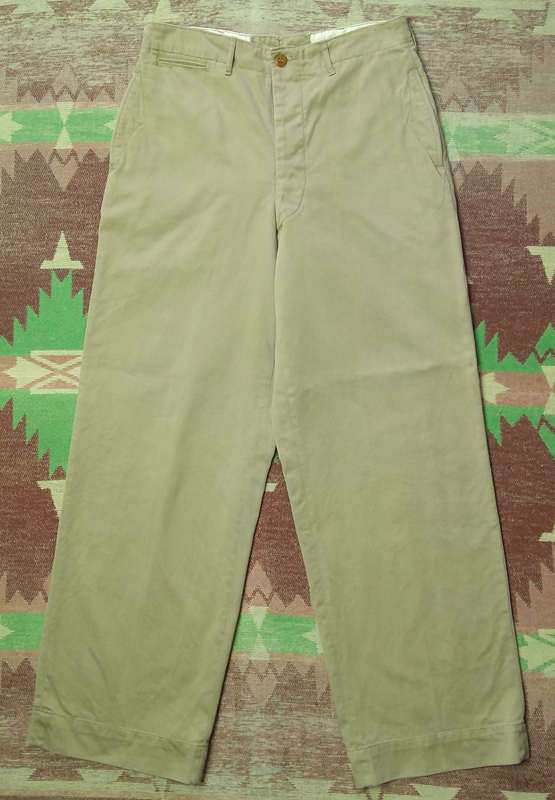 USMC チノパン カーキ フラップポケット トラウザーズ 米軍 実物 60s