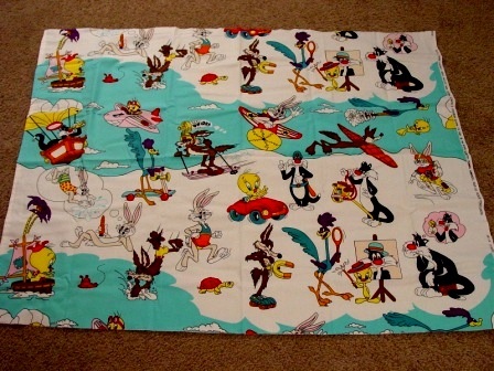 ロードランナー＆コヨーテ☆フラットシーツ☆生地☆ビンテージ