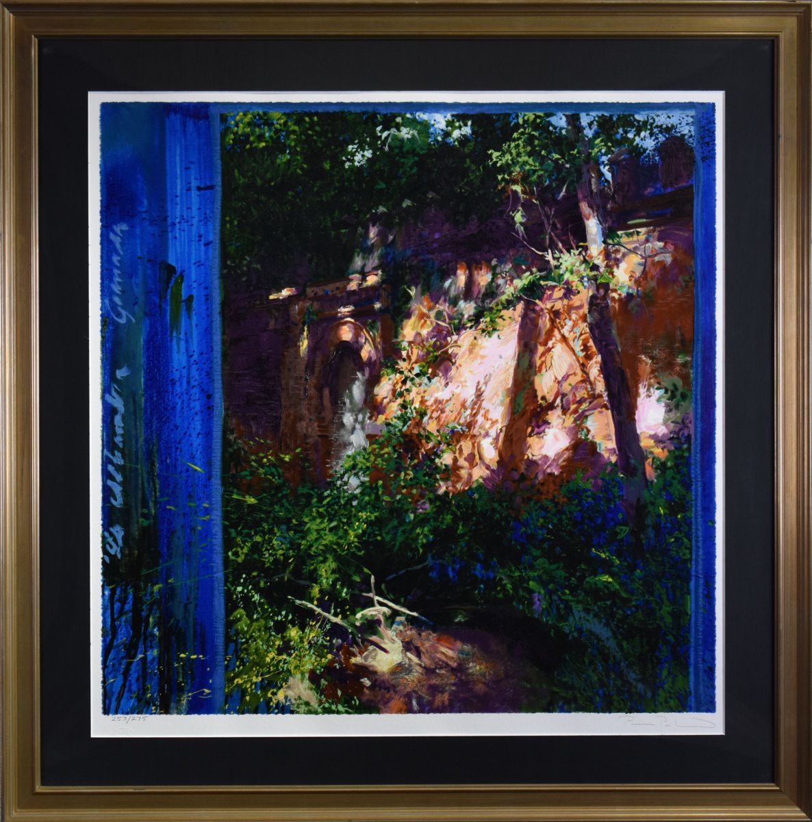 真作保証シルクスクリーントレンツ・リャド「黄昏の光」遺族のサイン