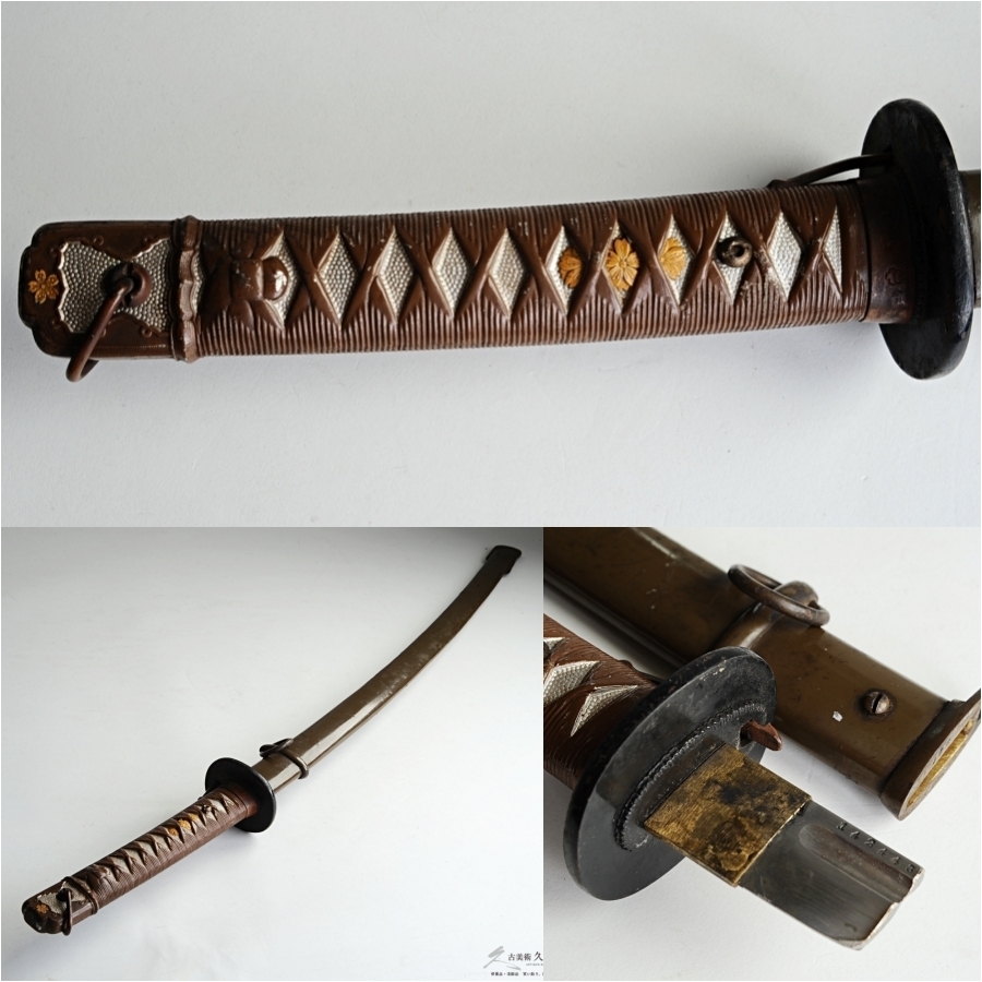 大日本帝国陸軍 九五式軍刀(曹長刀)拵え 革巻木鞘【当時