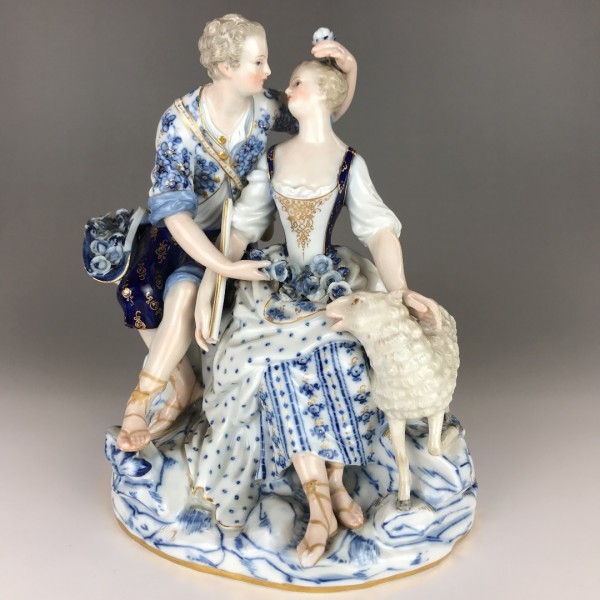 大型希少マイセン(Meissen)フィギュリン「求婚」置物 西洋美术