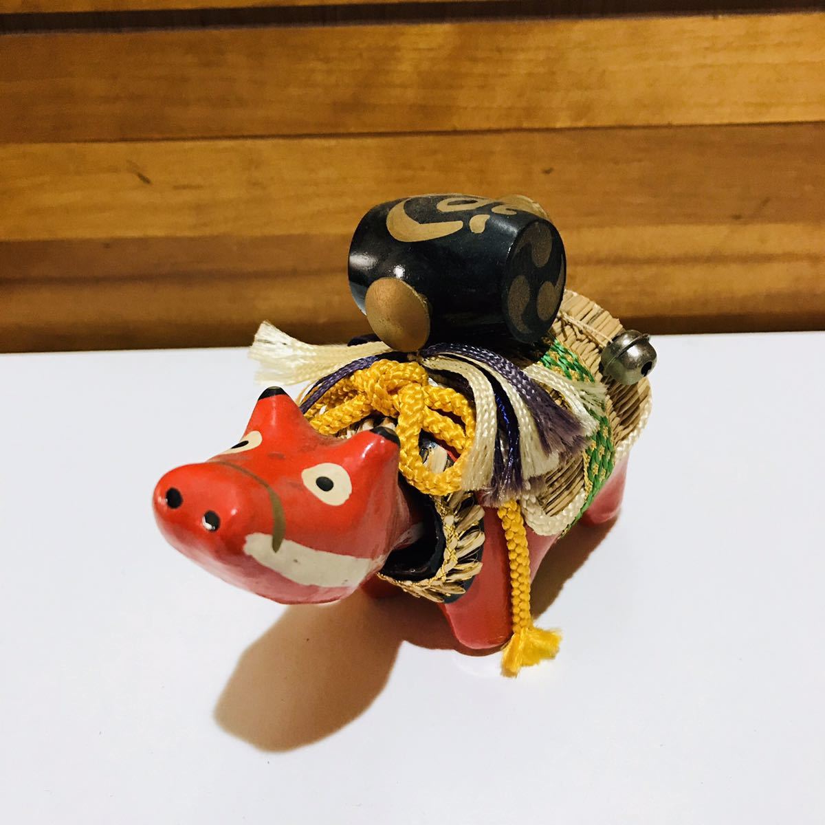 大型/赤べこ/縁起物】 郷土玩具 アンティーク 骨董品 希少 千両べこ