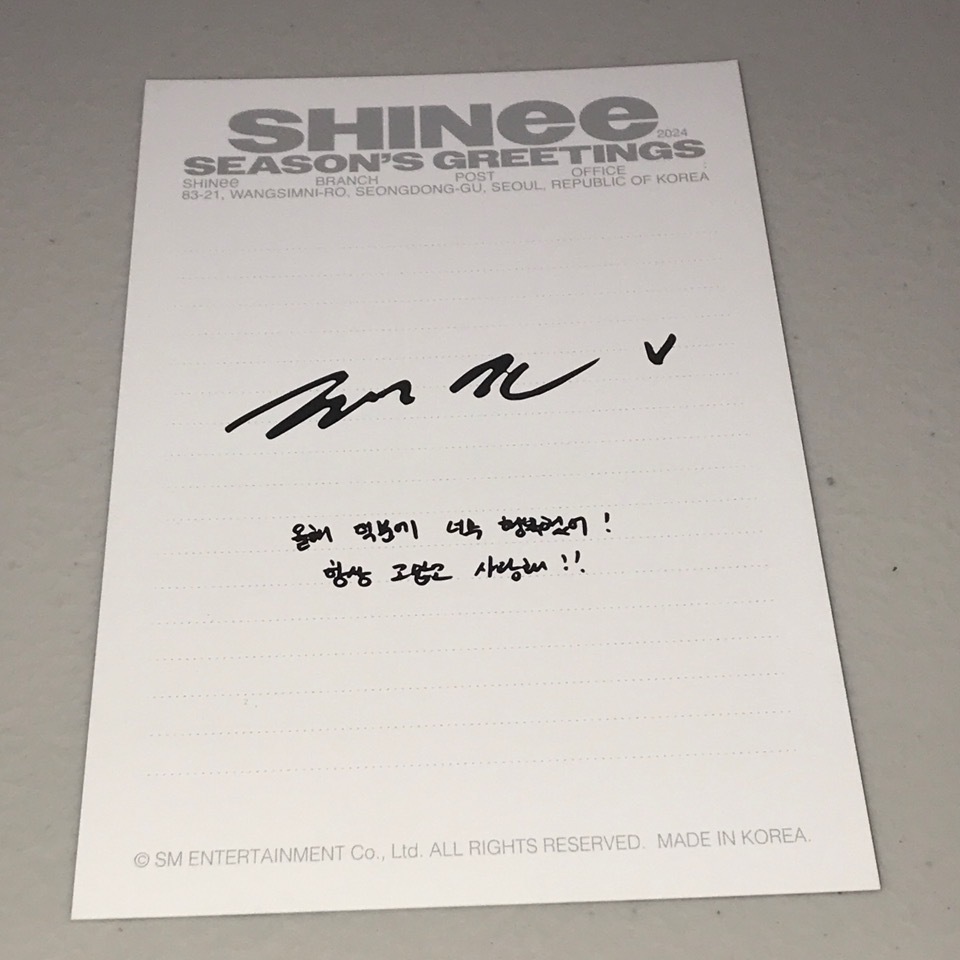 SHINee ミノ ジョンヒョン 直筆 サイン入り ポラ風カード SHINee ミノ