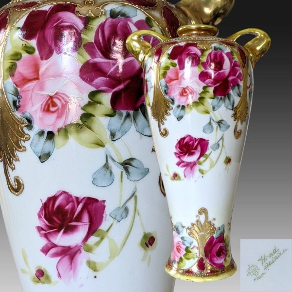 オールドノリタケ 花瓶 花 アンティーク ノリタケ オールドノリタケ 金