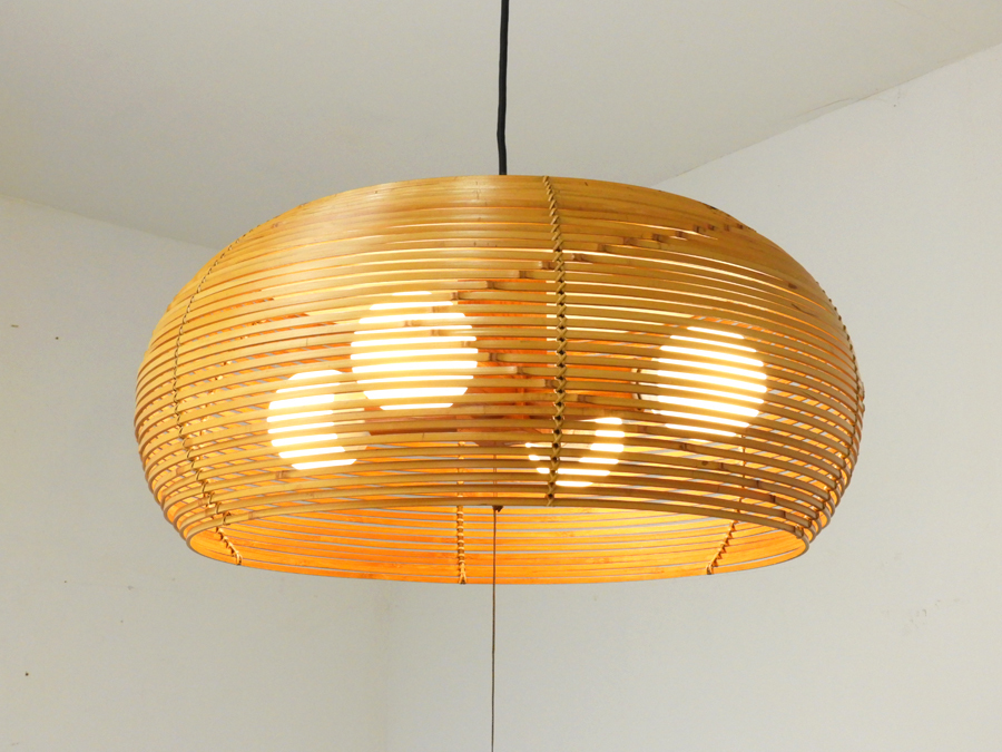 希少Yamagiwa 町田悟 竹細工 和モダン ランプ 照明 ビンテージ 希少