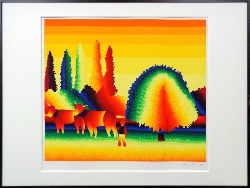 ay-o 靉嘔 1976 250部限定 花 アイオー 虹の画家 シルクスクリーン ay-o