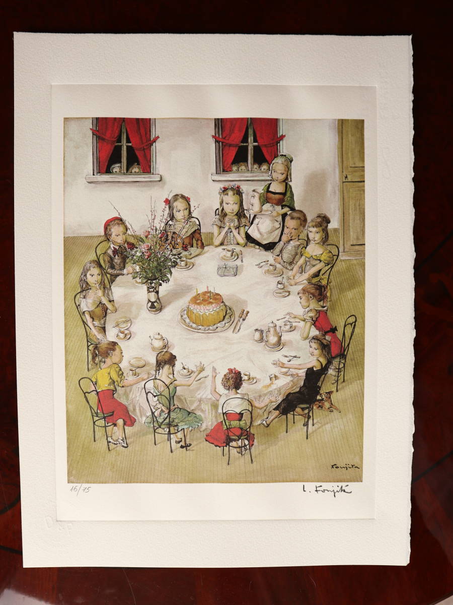 藤田嗣治 エスタンプリトグラフ「カフェ」 100部限定 12/100 taros777