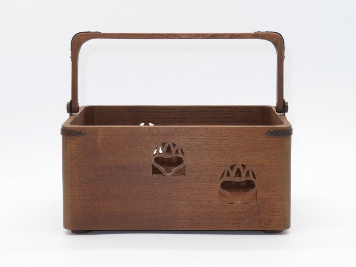 指物師 大崎雄斎作 雄斉 鵬雲斎好 桐透 桑手付 莨盆 本桑 茶道具 裏