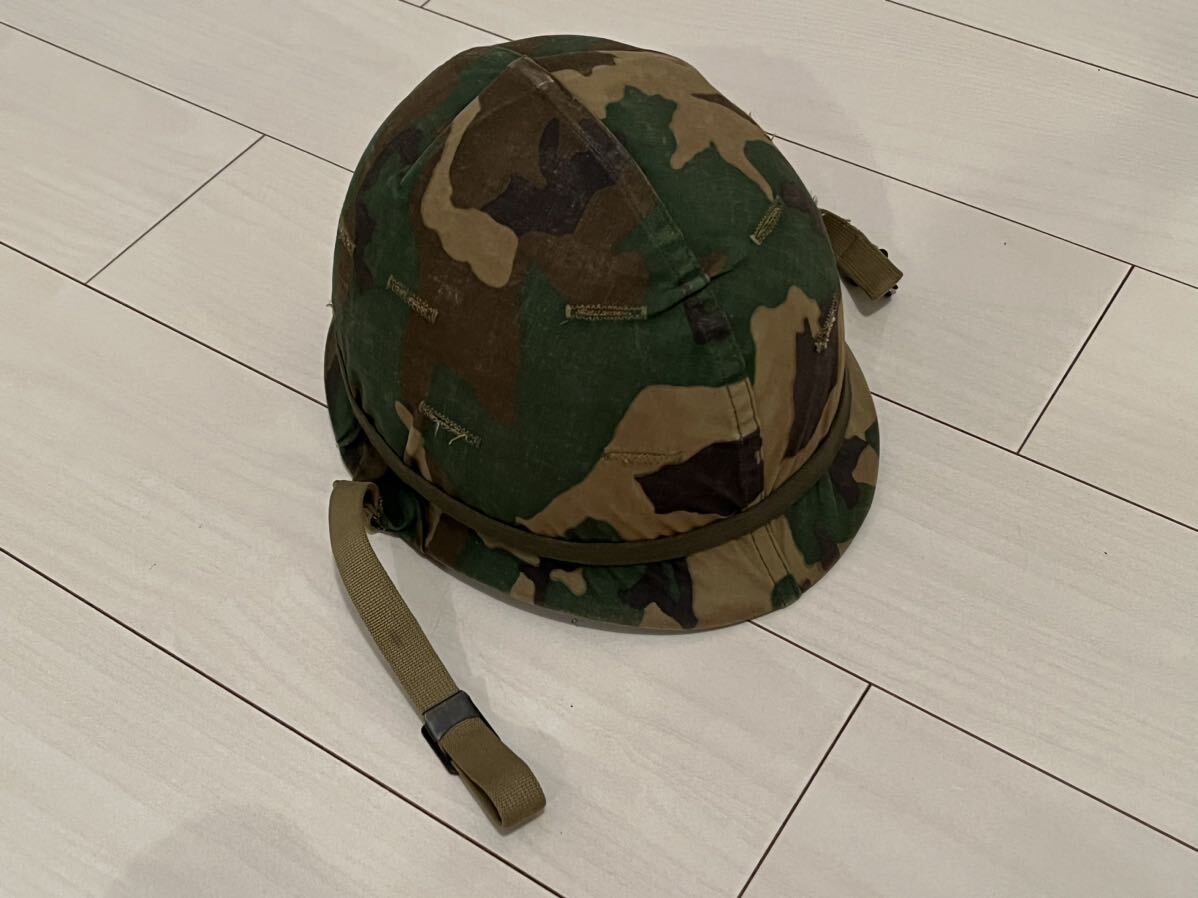 実物】ヘルメット 米軍 ベトナム戦争M1 軍幕 ミッチェルパターン 実物